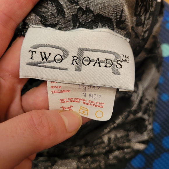 Vintage Two Roads 2R Maxi Floral Print Evening Dress Side Slit - Size 9 - Picture 5 of 7